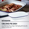 Winsome White Enamel Pie Dish Pudding Baking Steak Oblong Bake