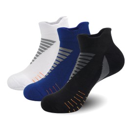 SERISIMPLE Low Cut Performance Cotton Viscose Bamboo Socks Athletic Cushion Compression Wicking Running Men Women 3 Pairs (US, Alpha, Large, Regular, Regular, Assorted1)