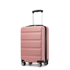 Kono Carry On Luggage 22x14x9 Airline Approved Lightweight Small Travel Suitcase with Spinner Wheels Hard Shell TSA Carry-On Nude/Rose Gold