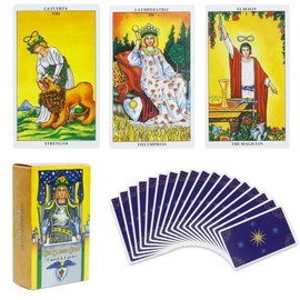 SZYIYI Tarot Rider (Español,Inglés), 78 Hojas Juego Completo de Cartas del Tarot, perfectas para reuniones Familiares de aprendices de Tarot (Estilo 4)
