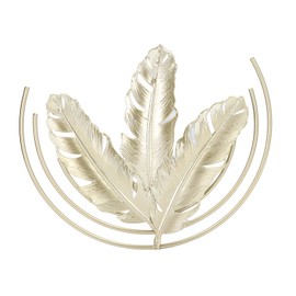 9.4 Inch Metal Wall Decoration Gold, Wall Art Decor Golden Metal Art Leaves Home Decorations Modern Minimalist Hanging Wall Decoration for Living Room Bedroom Office Home (#B)