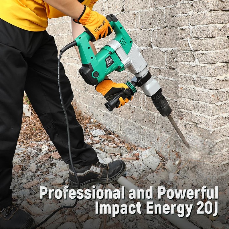 Hoteche Electric Demolition Jack Hammer 1500W Heavy-Duty SDS-MAX Concrete Breaker