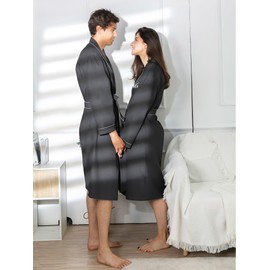 AW BRIDAL Mr and Mrs Waffle Robes Matching Robes for Couples Set Bridal Party Wedding Engagement Gifts for Couples, Grey