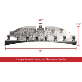 Chanukkia/Chanukkaleuchter mit 9 Kerzenhaltern Nickel Plated