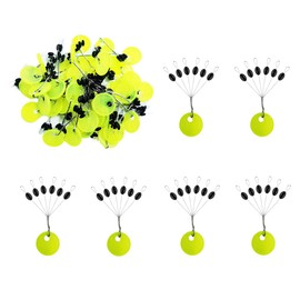 Drchoer 300/600 Pcs Fishing Rubber Bobber Beads Stopper, 6 in 1 Float Sinker Stops, Black Oval,Size L,M,S Available (Black Oval, S(300pcs))