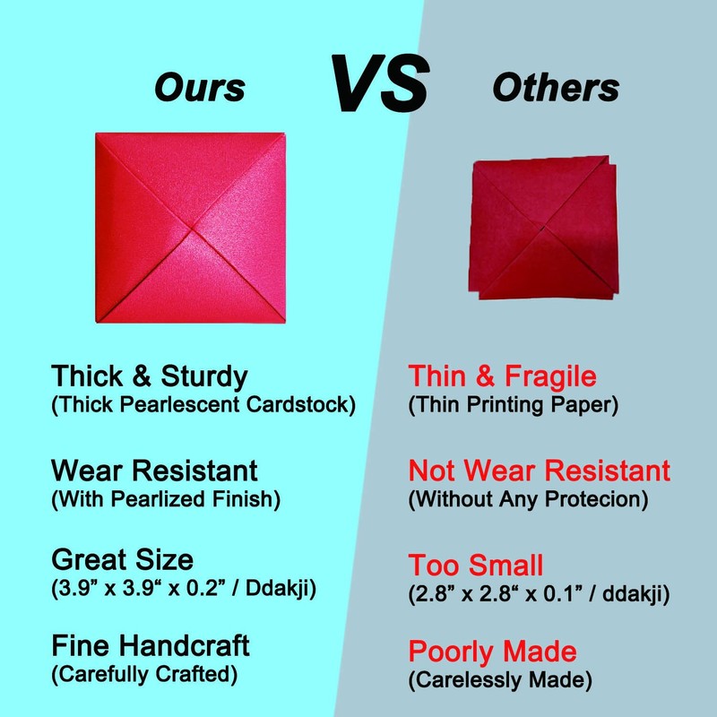 Leap Fit Ddakji Paper Flip Game Set - Traditional Korean