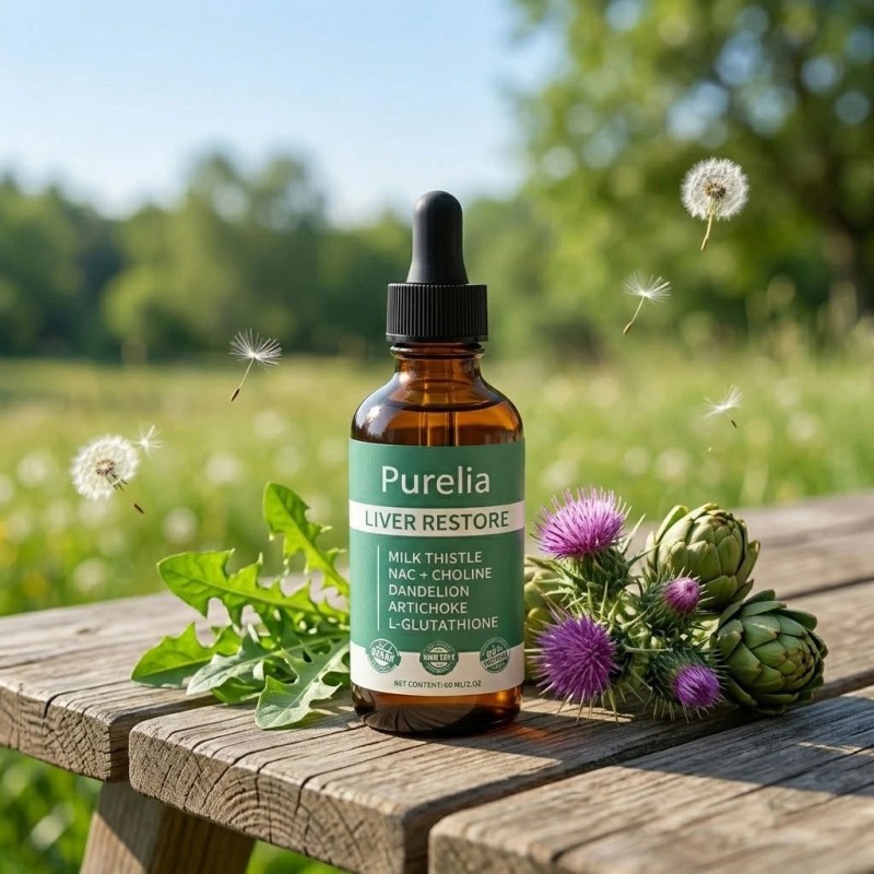 Purelia Liver Restore, Complete Liver Support Supplement with Milk Thistle