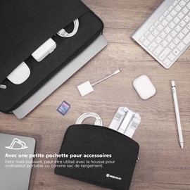 NIDOO 13-14 inch Laptop Sleeve Waterproof for 13 inch MacBook Air/13.5 inch Surface Book/Surface Laptop 2 3 4/Surface Book 2 3/13.3 inch ThinkPad L390 Yoga, Dark Gray