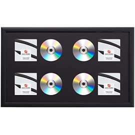 Craig Frames 15x26 Black 4-CD Display Mat Complete w/ 1" Wide Black Frame (4CD1WB3BK)