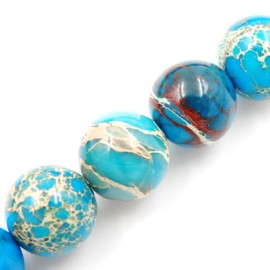 Malahill - abalorio de piedras preciosas para hacer joyas, se venden por bolsa, 5 hebras en el interior, jaspe imperial azul claro, 10 mm