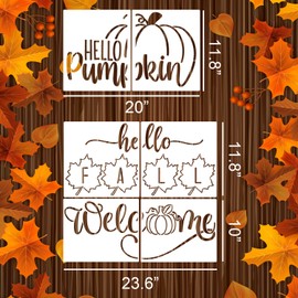Fall Stencils for Door Mats Hello Fall Doormat Stencils Pumpkin Stencil Templates for Doormat Wood Signs DIY Crafts Decor