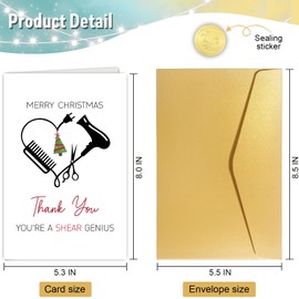 Spercy Beautician Thank You Christmas Card, Christmas Gratitude Card for Hair Stylist, Thank You Card for Beauty Shop Worker