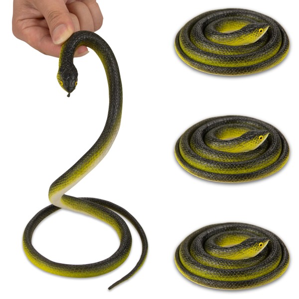HATOFF HATOFF 4 Pcs 31.5" Realistic Rubber Snake Toy Fake