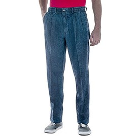 Creekwood Full Elastic Waist Twill Pants for Big & Tall Mens – 52 – Denim