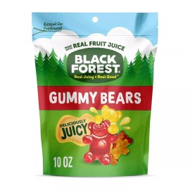 Black Forest Gummy, Bears, Fruit Flavor, Deliciously Juicy, School Snacks, 10 oz