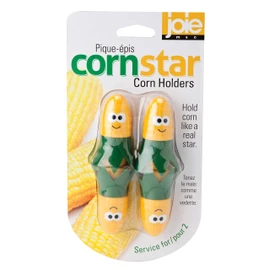 Joie Kitchen Gadgets 22202 Joie Corn Star cob Holders 2 Sets, Stainless Steel, Yellow (Packing May Vary)