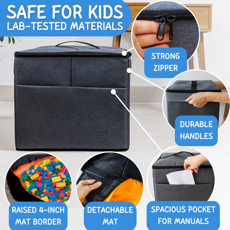 XL Toy Storage Organizer & Play Mat - Storage Bag/Box