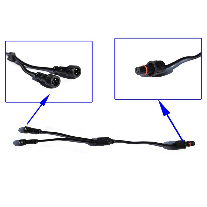 NBWDY Waterproof 1-2 Y Extension Cable Wire Cord Set for