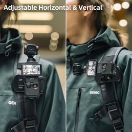 Osmo Pocket 3 Backpack Quick Clip Mount, 360 Degree Rotating Backpack Strap Shoulder Mount (with Extended Border) for DJI Osmo Pocket 3
