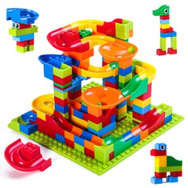 168 Pcs Marble Run Building Blocks Classic Blocks STEM Toy Bricks Set Kids Race Track Compatible Various Track Models with All Major Brands for 3+ Boys Girls Toddler
