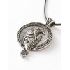 HAQUIL Raven Necklace, Celtic Raven Medallion Pendant, Faux Leather Cord,
