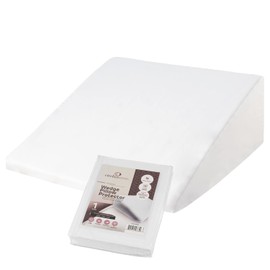CirclesHome Wedge Pillow Cover 100% Cotton, Zippered Wedge Pillow Case Protector, Soft, Hypoallergenic & Breathable - White, (24Wx25Lx12)