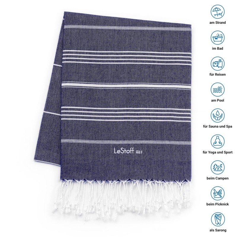 LeStoff Premium Hammam Towel (Set of 2) - 100% Organic