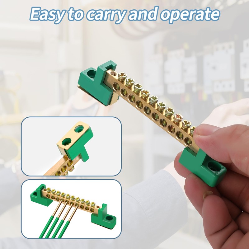 4 Pack 12 Position Grounding Bus Bar Terminal Block, Electrical