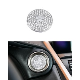 1797 Start Stop Engine Button Cover for Lexus Accessories RX NX ES is LX RC Bling Car Interior Push to Start Sticker Decal Crystals Metal Silver