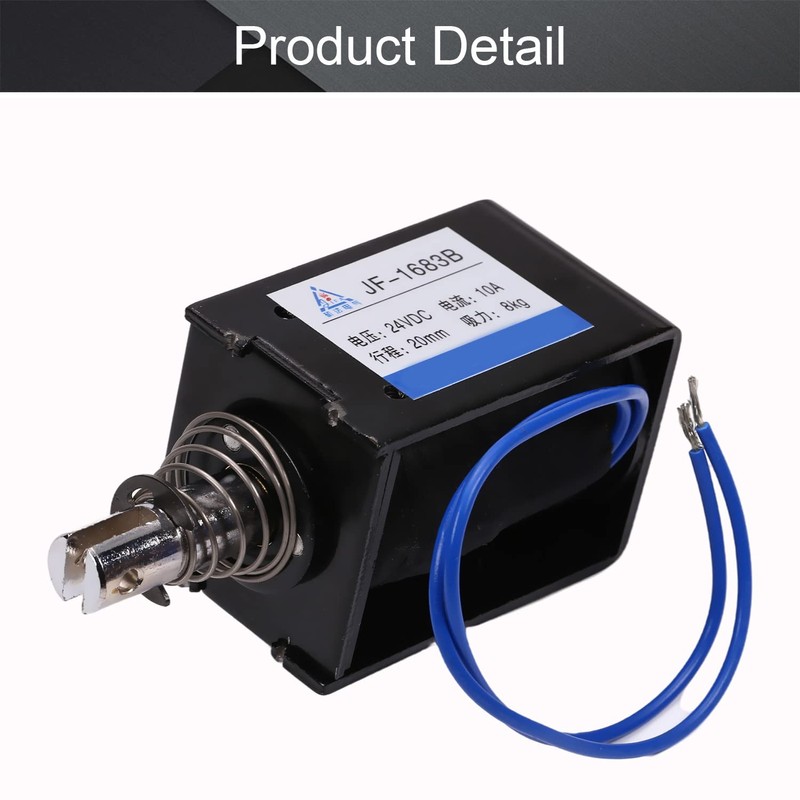 Fielect DC 24V 10A 80N Push Pull Type Solenoid Electromagnet,