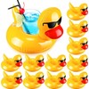 Cozioz 12-Piece Duck Inflatable Drink Floats Set – Reusable Cup