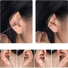 PARENCE. - 6 Piece Ear Cleaning Kit with Case - Rustproof, Reusable & Safe Earwax Tool - Metal Ear Plugs with Brush - Effective and Comfortable Ear Wax Removal