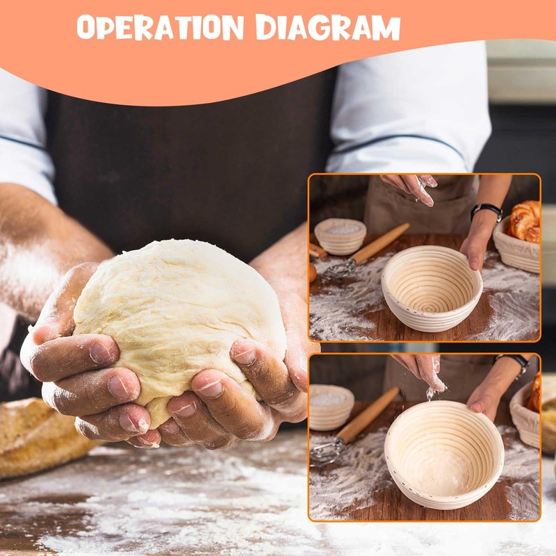 Zjyufy Banneton Bread Proofing Basket Set for Beginner Proofing Basket
