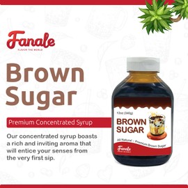 Fanale Premium Flavoring Concentrated Syrup for Bubble Tea 12 oz | Hand Crafted Brown Sugar Syrup | for Boba Tea, Smoothies, Slushes, Desserts | 12oz | SRP370-SP340