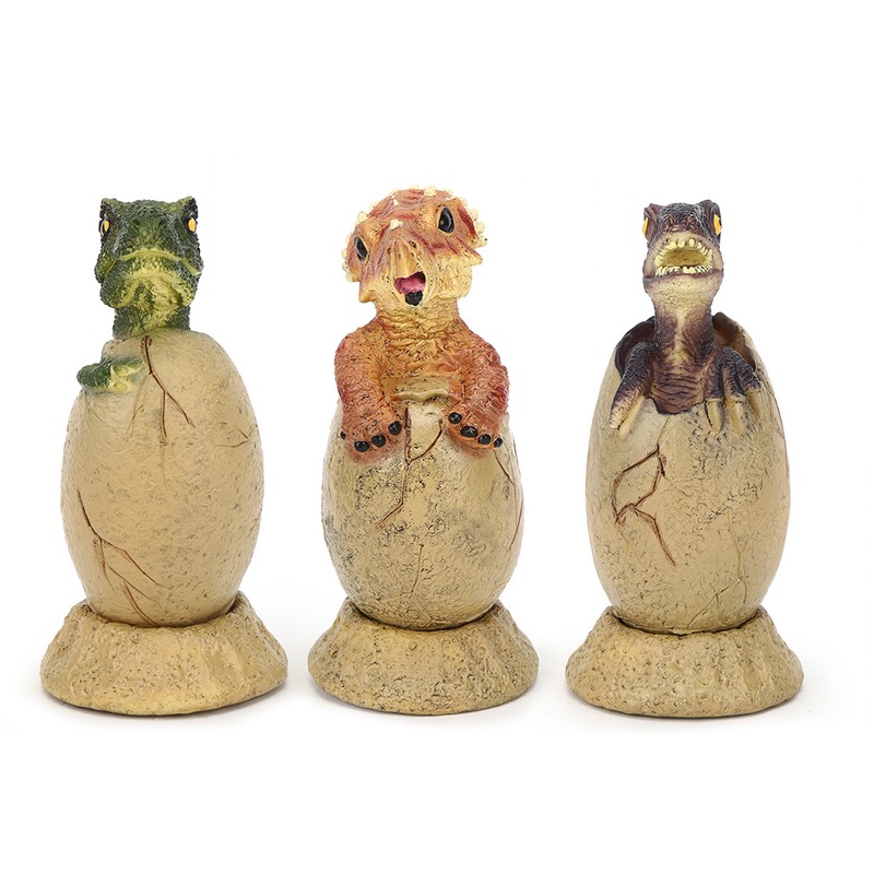 3PCS Cute Hatching Growing Dinosaur Eggs Model with Base for