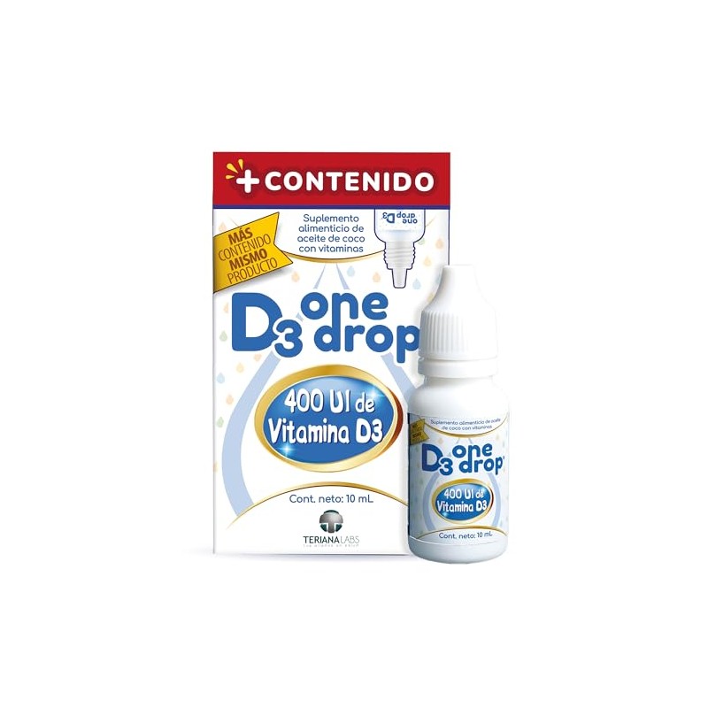 Vitamina D3 ONEDROP frasco con 10 mL, 400 UI