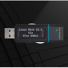 Linux Mint 22.1 "Xia" - Bootable 64GB USB 3.2 Stick (USB-A) - Live System & Installation Media - Approx. 50GB Free for Your Data (Xfce)