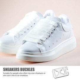 NIYANGLE 16pcs Shoelace Buckle Lock, No to Tie Shoelace Invisible Buckles Lazy Elastic Shoe Lace Metal Buckle Sneaker Accessories for Adults Kids