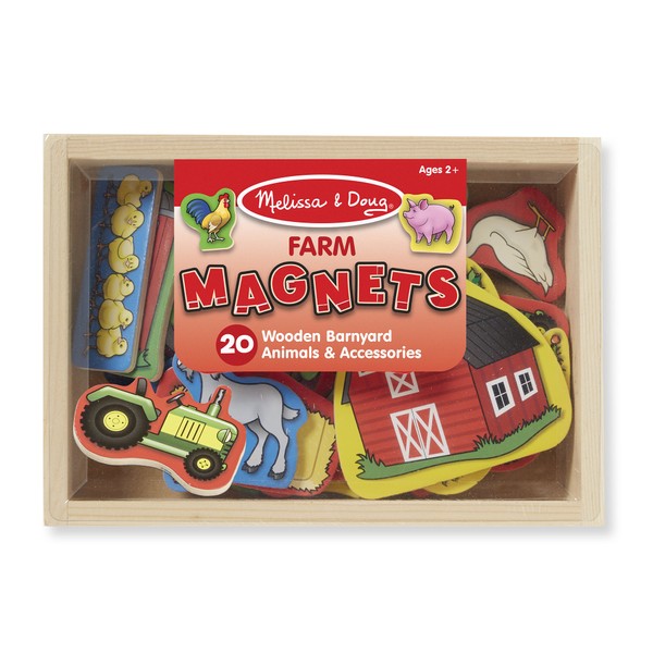 Melissa & Doug 20 Wooden Farm Magnets in a Box