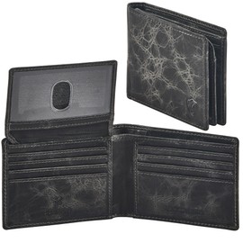 Cochoa Wallet for Men's RFID Blocking Real Leather Bifold Stylish 2 ID Window in Gift Box (DISTRESSED, ANTHRACITE)