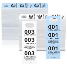 Clabby 1000 Pcs 2 Colors Part Small Coat Check Tickets Colored Paper Coat Room Check Tags Multi Color (Set of Blue and White)