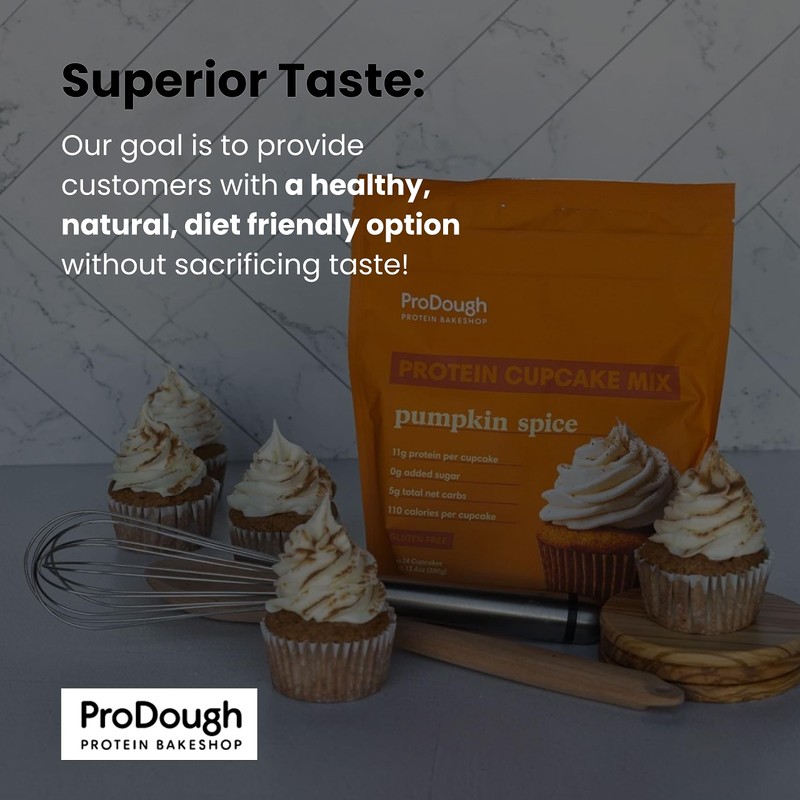 ProDough High Protein- Gluten Free Cupcake Mix, Low Carb, 13g