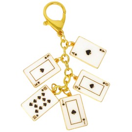 Feng Shui "Winning Cards" Windfall Weaith ＆ Good Luck Keychain Poker Charms Success Blessing Gifts