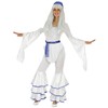 Foxxeo White 70s Disco Costume for Women Carnival Theme Party