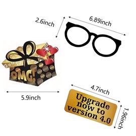 VEGCOO Birthday Photo Booth Props Favor Kits, 35 Count Black and Gold Happy Birthday Decorations on Stick for Men and Women (50th)