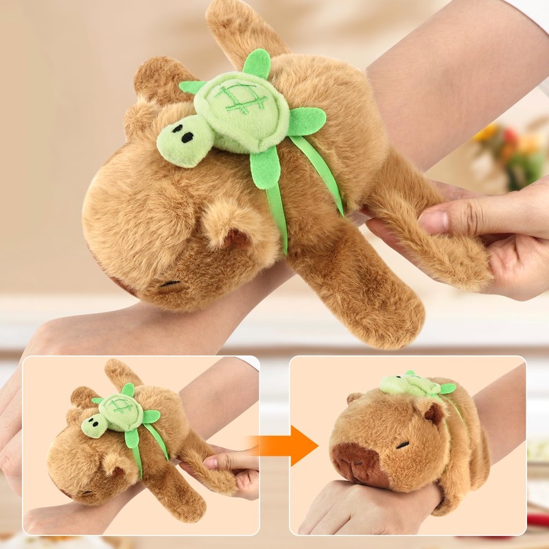 Hojalis Capybara Snap Bracelet Children, Capybara Slap Bracelet, Wearing Turtles,