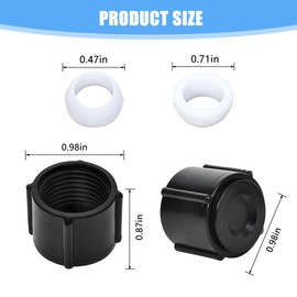 Sandfren 2PCS Car Plastic Low Point Drain Seals and Caps, Leak-Proof Drain Plugs with Sealing Ring & Teflon Tape, Compatible with RV Camper Travel Trailer 1/2" Hot & Cold Water Lines