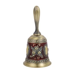 AWOCAN Hand Bell Classic Fashion Pattern Zinc Alloy Call Bell Dinner Handbell Service Call Bell for Hotel Service, Meditation Prayer, Bar,Reception Dinner, School, Home Office Decor
