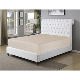 A ATH COLLECTION Egyptian Cotton Fitted Sheet 25 CM Extra Deep Pocket, 200 Thread Count Cotton Soft, Fade & Wrinkle Resistant Fitted Bed Sheets (Single, Mocha)