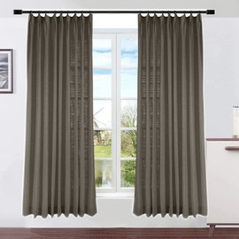 DotheDrape Pinch Pleat Curtain, 82 inches Light Filtering Linen Curtain Drape Panel for Living Room and Silding Door (1 Panel, Chocolate Tart)